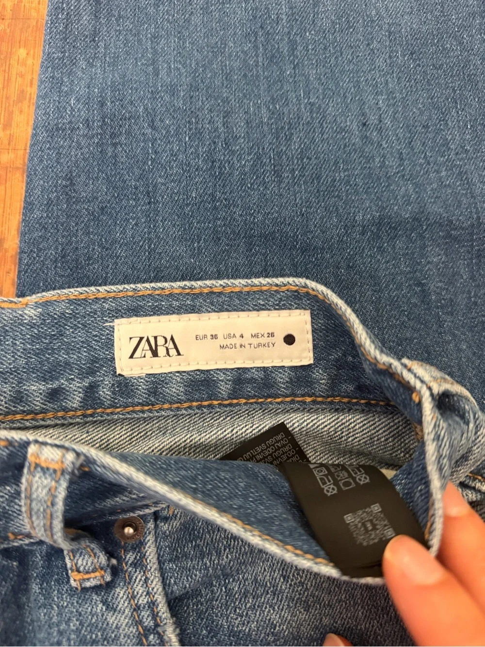 Zara patchwork straight jeans
